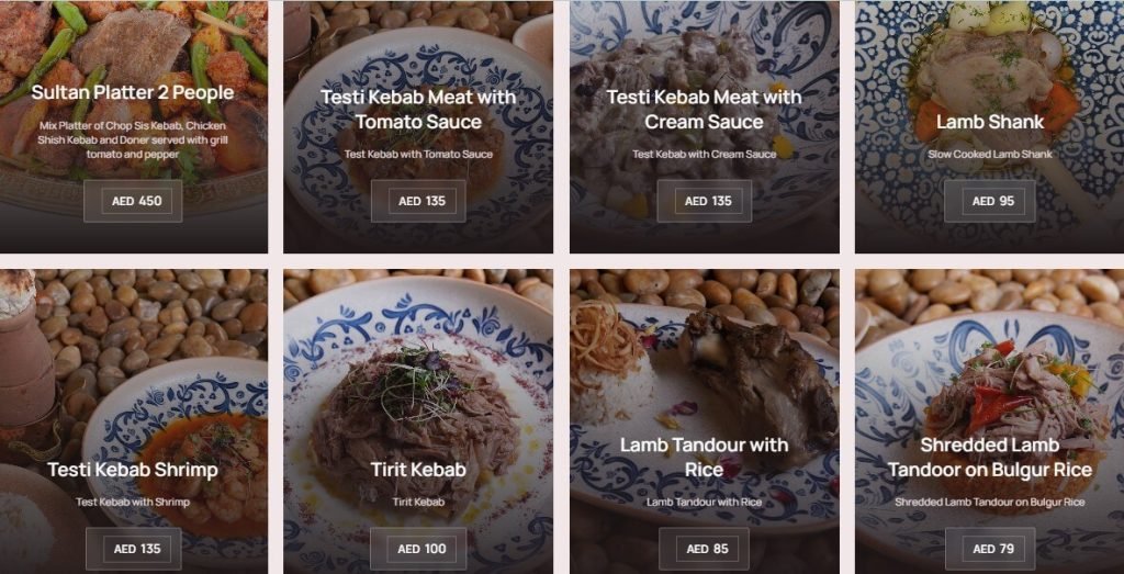 منيو مطعم القرية التركيه دبي